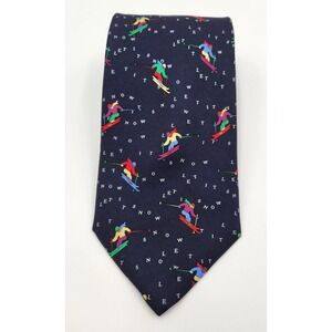 Alynn Neckwear Men's‎ Tie - Let It Snow - 100% Silk - Skiing
